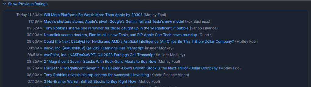 FinViz News Table